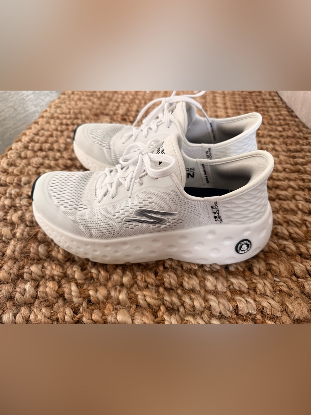 Skechers Women's White Athletic Slip-On Lace Sneakers